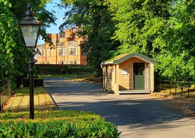 Bespoke welcome office, hand-made by Malvern Hills Cabins & Glamping Structures