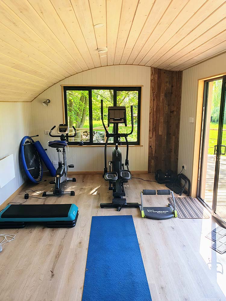 about-3 Hand-made, bespoke fitness room designed and built by Malvern Hills Cabins & Glamping Structures