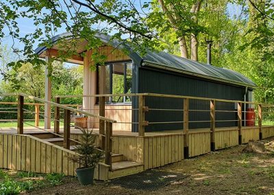 Hand-made, bespoke cabin designed and built by Malvern Hills Cabins & Glamping Structures