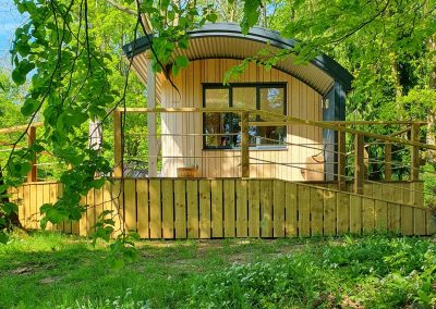 Hand-made, bespoke cabin designed and built by Malvern Hills Cabins & Glamping Structures